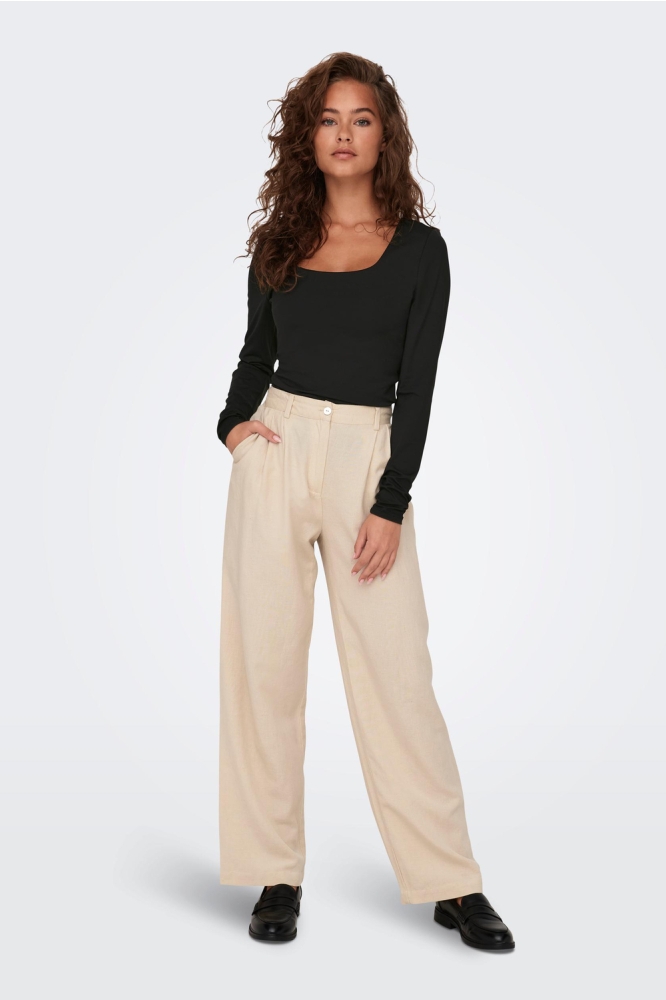ONLEA L/S 2-WAY DEEP NECK TOP JRS N 15302647 BLACK